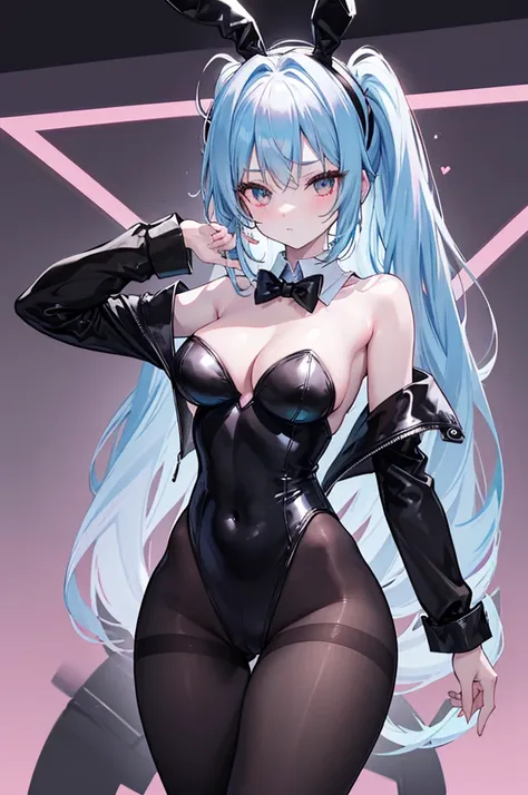 high quality,best quality,masterpiece,4k,8k,(((black bunny girl costume girl))),black bunnygirl suit,high leg costume,groin covered with black pantyhose,show off groin covered with black pantyhose,costume with white collar,eighteen years old girl,great fig...