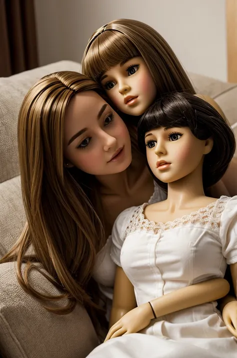 A female doll having lesbian sex