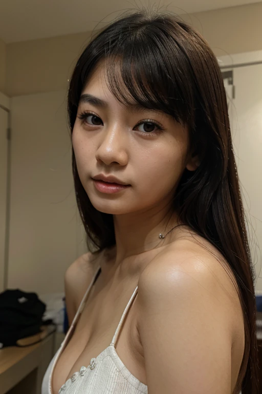 very realistic, young asian woman, 18 years old, 