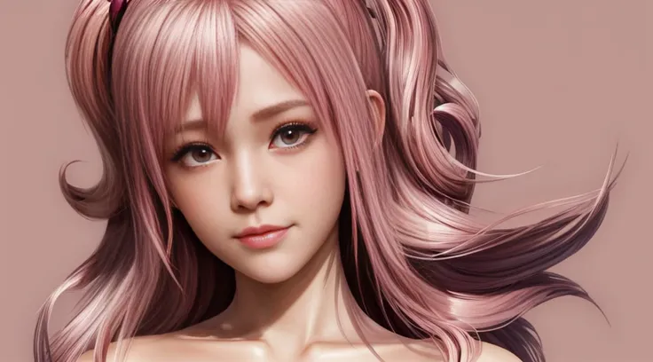 pink hair，honoka, close up, face, portrait, hungry and sexy look, add to_detail:1