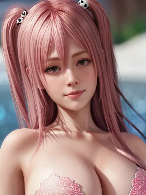 pink hair，Honoka, close up, Face, portrait, Hungry and sexy look, Add to_detail:1