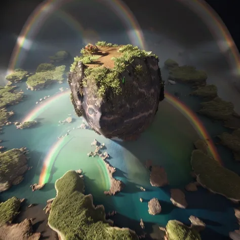 (rainbowcolored multiglowing island:1.4), from above, cinematic angle, realistic, hyper-realistic, photorealistic, (best quality,4k,8k,highres,masterpiece:1.2),ultra-detailed,(realistic,photorealistic,photo-realistic:1.37),vivid colors,dramatic lighting,