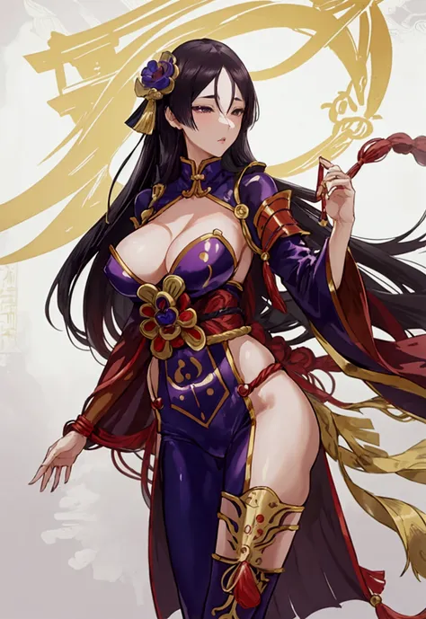 masterpiece, best quality, height, um 1, minamoto no raikou (fortune), high neck, glove, japanese clothes, loincloth, (breast cu...