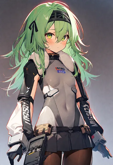 score_9, score_8_superior, score_7_superior, sauce_anime break 1 girl, alone, kilo, green eyes, green hair, long hair, hair band...