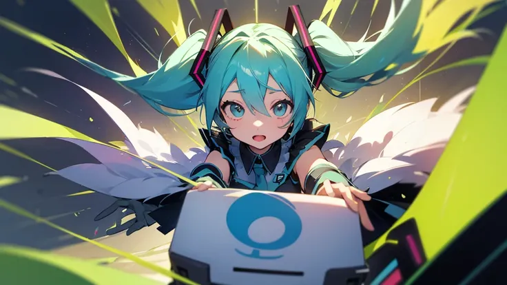 Hatsune Miku　Cute expression　cyber-