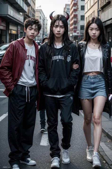 Three young people, 18 years old, living on the streets, participating in the demon sect