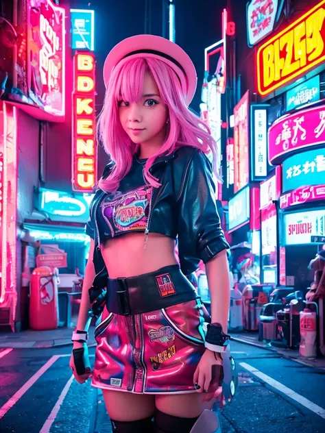 Create image poster concepts Cyberpunk Manga Madness Poster
Background: A bustling cyberpunk cityscape with towering skyscrapers, neon signs, and holographic projections of burgers and fries casting colorful glows in shades of neon blue, purple, and pink.
...