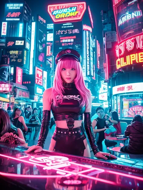 Create image poster concepts Cyberpunk Manga Madness Poster
Background: A bustling cyberpunk cityscape with towering skyscrapers, neon signs, and holographic projections of burgers and fries casting colorful glows in shades of neon blue, purple, and pink.
...