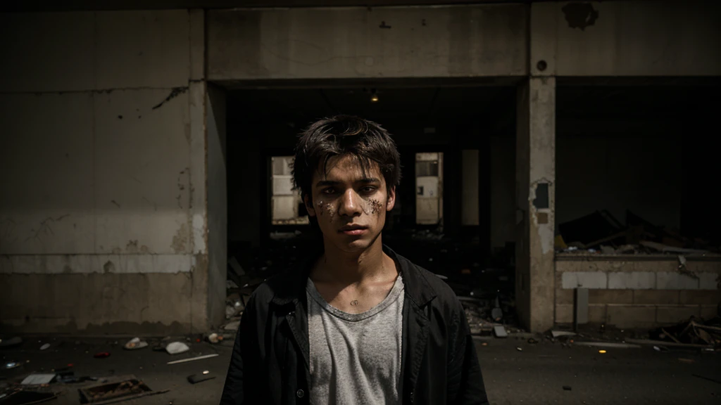 03 20 year old man, street thug, abandoned building, dark and scary