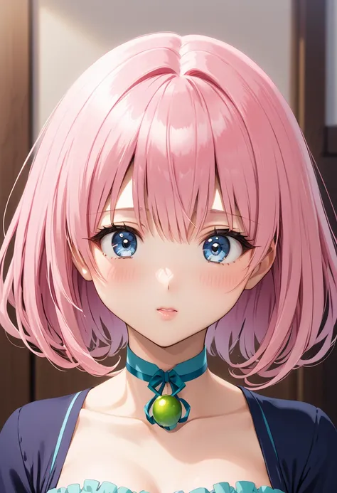 (Masterpiece、Highest quality、Very detailed、4K)、One Woman、Pink Hair、short hair、(((Momo Belia Deviluke)))、