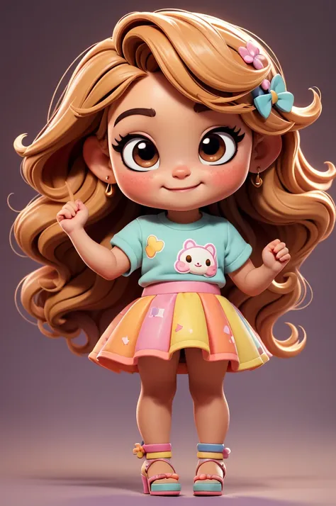 baby girl cute chibi style, summer style, linda, expressiva, feliz, sorriso lindo, bonito cabelos lisos, modelo profissional, 8k...