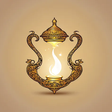 create a magic lamp rounded logo