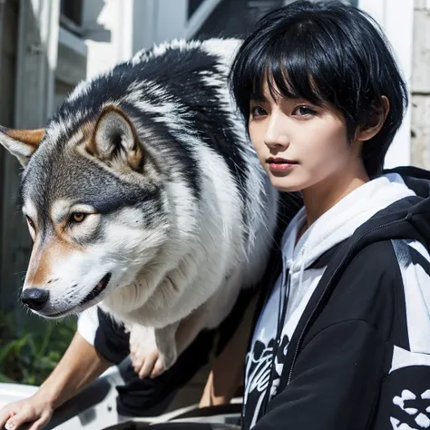 Black Hair, Wolf Cut, 