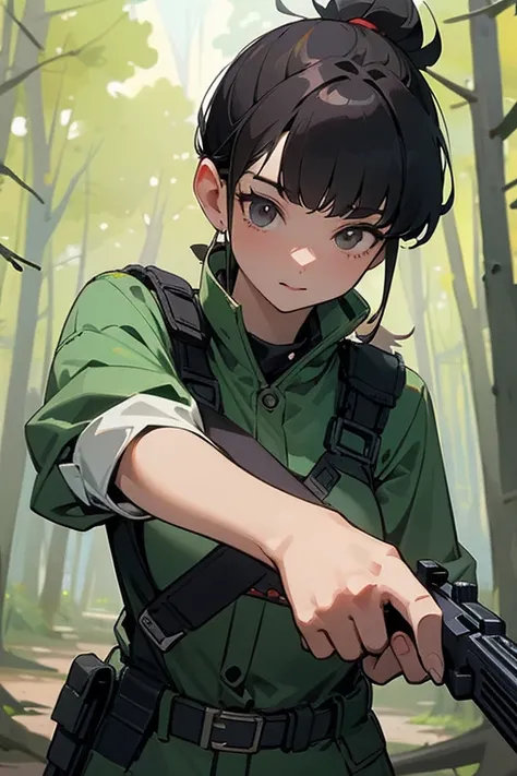 masterpiece,best quality,super detailed,super fine illustration,8k,pov, Break holding shootgun,perfect shootgun,detailed shootgun,Break perfect hands,Break background in forest,detailed background,Break she is holding a shootgun.