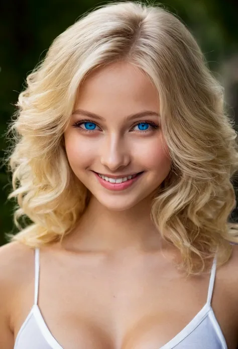 Beautiful girl 18+, with 2 breast size, blonde hair, thin build, height 167, weight 49, blue eyes, a beautiful smile 