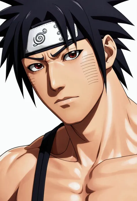 hentai man stubble black Naruto hair white streak big cock