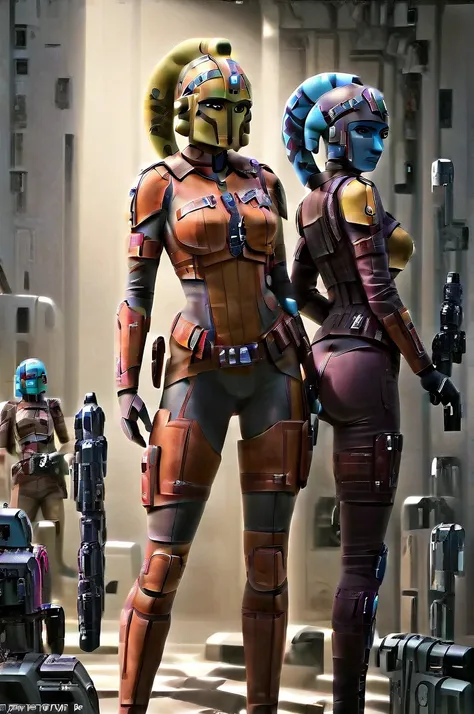 A ((female Twilek ))Mandalorian, detailed futuristic armor, intricate helmet, jetpack, blaster rifle, epic pose, dramatic lighting, gritty sci-fi atmosphere, cinematic, dramatic colors, highly detailed, 8k, photorealistic, masterpiece
