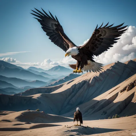 Make an eagle fly over the ancient world in 4k 