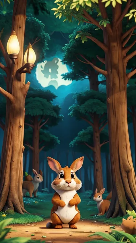 All the wild animals in the enchanted forest were happy and free and very grateful to the wise rabbit.