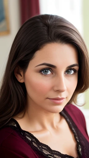 Make a 30-year-old Litvak woman focus on her face