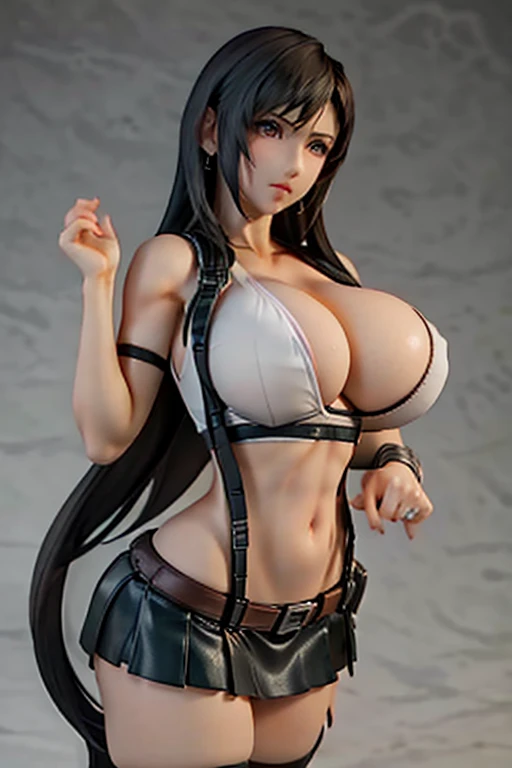 figure of a Tifa, big breast, sweaty cleavage