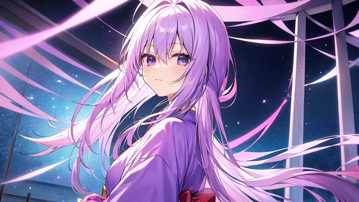 woman　clear　Light purple hair　　kimono　　Anime Style　　The Great Voyage
