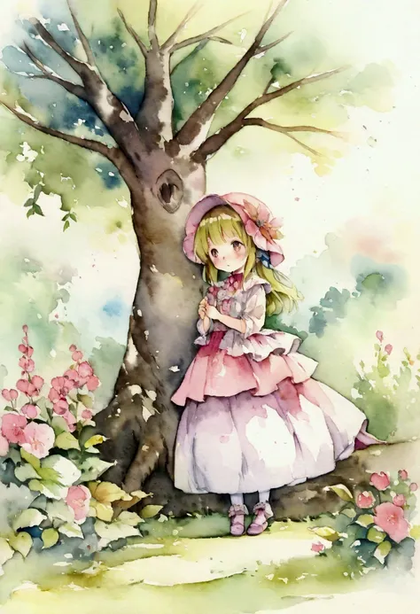 ４A princess of about age　４Prince about the age　Beautiful Forest　Fantasy　Picture books　watercolor