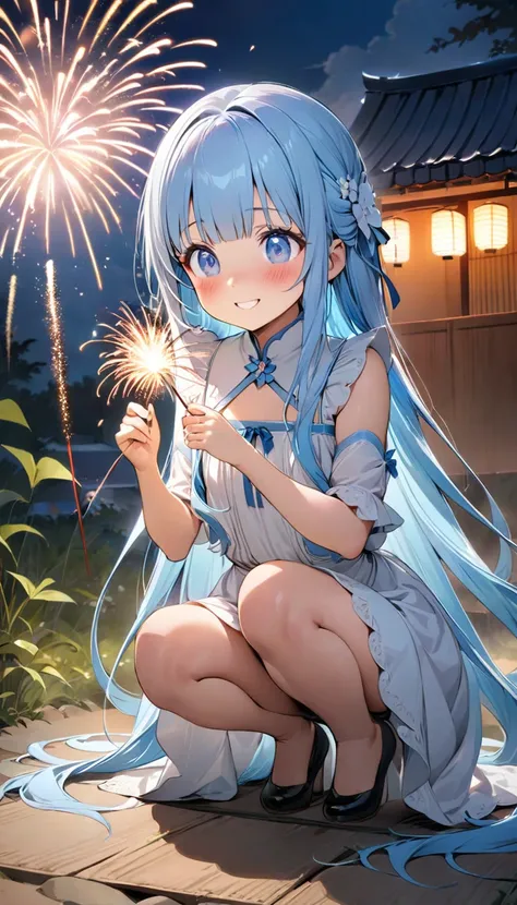 masterpiece, best quality, extremely detailed, (illustration, official art:1.1), 1 girl ,(((( light blue long hair)))), ,(((( light blue long hair)))),light blue hair, , long hair ((blush)) , cute face, big eyes, masterpiece, best quality,(((((a very delic...