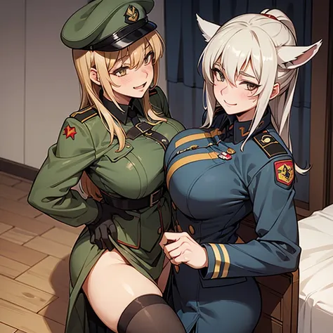 a sexy 40 year old german wolf girl in a sexy military officer uniform.