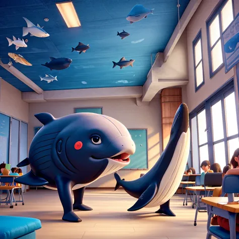 A whale and a fish as a teacher