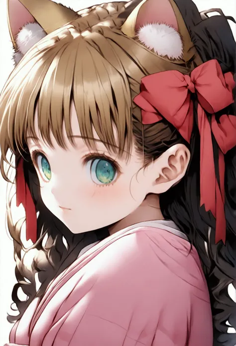 a drawing of a girl with a bow on her head, extremely cute anime girl face, portrait of an anime girl, cute anime face, anime girl with cat ears, a manga drawing, seinen manga portrait, hana yata, close up of a young anime girl, pretty anime face, sayori, ...