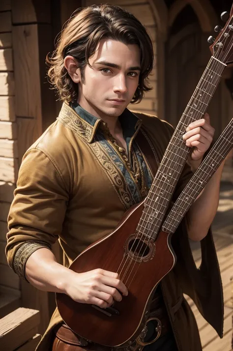 A handsome and hot halfling bard 