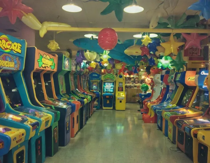 90sgum, interior of arcade