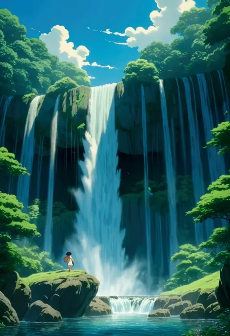 Ghibli　　summer　Beautiful waterfall