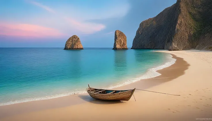 Winner of the award for best photography of the year, (the scene captures with extreme clarity, 
color and texture) a Turquoise Coast of Baja California, capturing the essence of a serene Mexican Panga boat 
anchored in the golden sand of a picturesque bea...