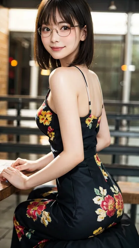 Summer Fireworks Festival、Off-the-shoulder knit、girl、Looking at the audience, posing with a smile (Highest quality, masterpiece))), High resolution, Very detailed, masterpiece, Cinema Lighting,8k, Highest quality, masterpiece: 1.2), (Realistic, photoRealis...