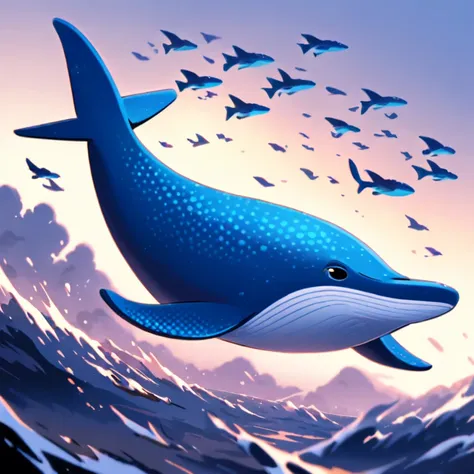 flying blue whale