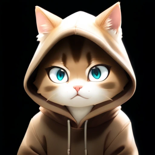 score_9, score_8_up, source_anime, animal focus, no humans, nekoemoji, cat, hood up, shaded face,