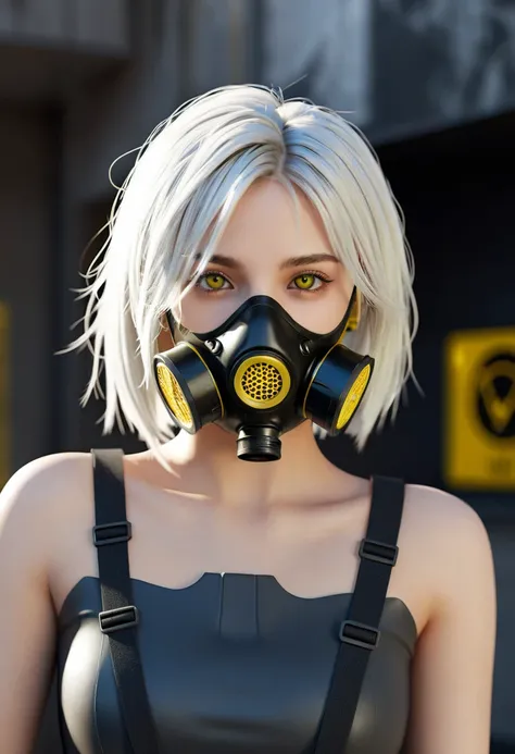 (masterpiece:1.2,high quality), 1 Girl, ((Ultra-realistic details)), Global Illumination, shadow, Unreal Engine, Octane Rendering, 8K, Extremely sharp, Metal, complex, Accessory details, highly complex details, Yellow eyes, (Mechanical:1.2), White hair, (B...