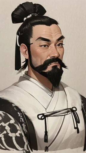 (((whole body))),((monochrome)),(((ink painting))),oriental、beard、men in ancient chinese costumes、(ancient chinese hairstyle mal...