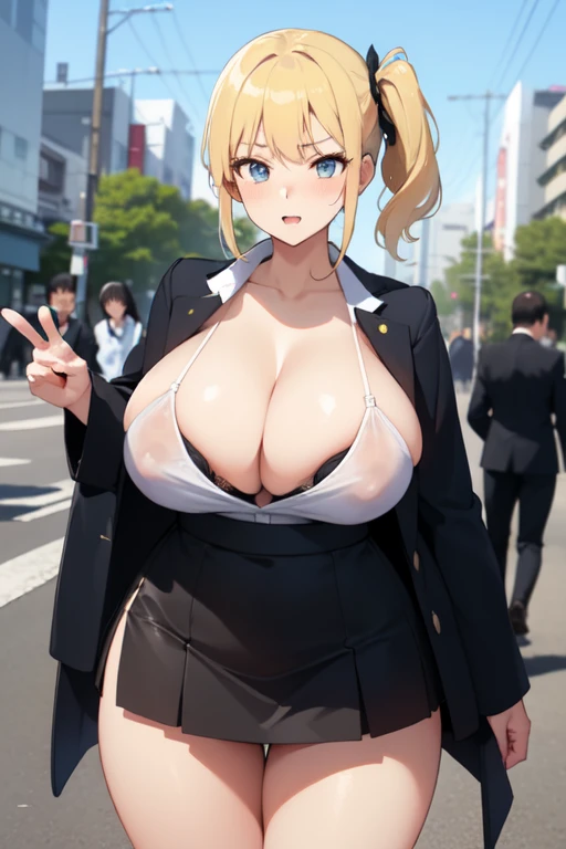 ((Two Very fleshy young woman))
((huge breasts))
((Very thick thighs))
(Tall)
(cleavage)
Short Blonde side ponytail hair
Standing
(((Shoot from front)))
(((photograph the whole body)))
(Japanese school uniform)
(white (business) shirt)
(Black mini-skirt)
J...