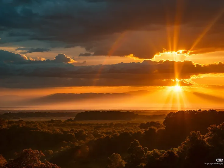 a sun halo in the sky, dramatic sky, sunlight rays, atmospheric phenomena, sun shining through clouds, sun halo effect, beautiful natural scenery, serene landscape, tranquil environment, idyllic scene, breathtaking view, awe-inspiring nature, (best quality...