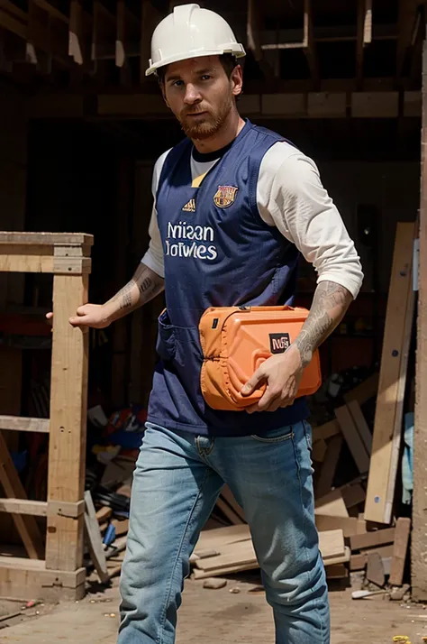 Messi is a construction worker