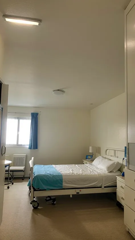 Hospital room with a bed