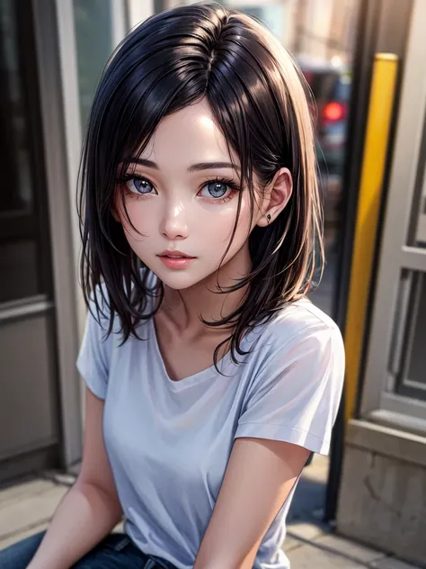 (hig彼st quality、8k、32K、masterpiece)、(Realistic)、(Realistic:1.2)、(High resolution)、Very detailed、Very beautiful face and eyes、1 girl、Delicate body、short hair, (hig彼st quality、Attention to detail、Rich skin detail)、(hig彼st quality、8k、Oil paints:1.2)、Very deta...