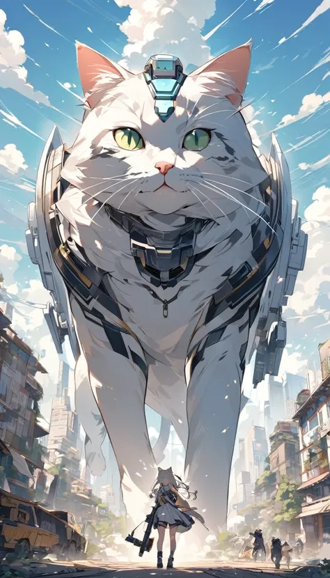 Cities 1000 Years After Human Extinction, There was a girl with a railgun，a cat