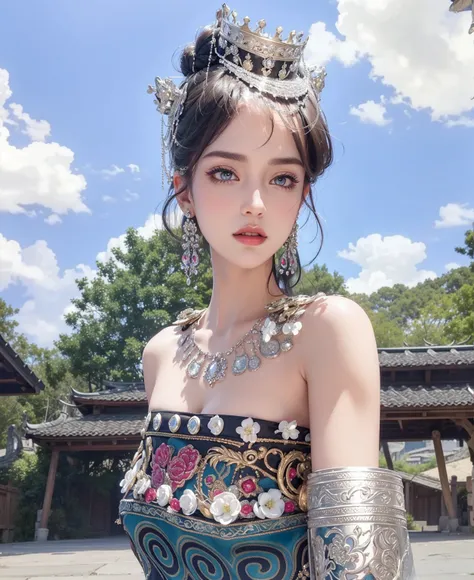 Royal sisters，Exquisite eyes，Frozen Queen，Put the crown on your head，Detailed facial expressions body，Tall and big，Glamorous characters，Leg length，4K，HD，Sensual，White translucent lace，白皙full image，Little cherry mouth，Beautiful and lovely，full image，Glossy ...