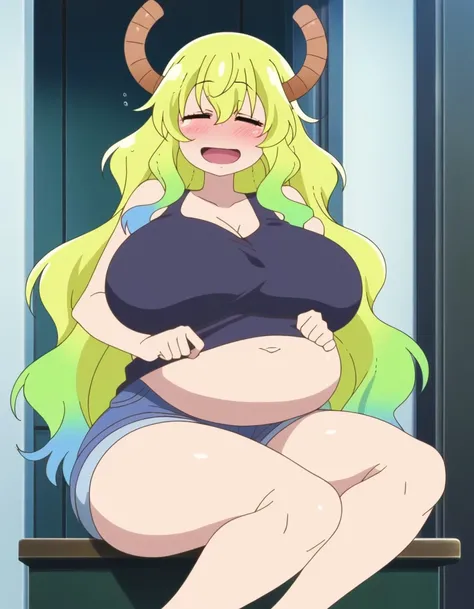 score_9, score_8_up, score_7_up, source_anime,masterpiece,best quality,highres,absurdres,official art,official style,source_anime,anime screencap,anime coloring,megami magazine,anime,animated,explicit, shiny skin,large breasts,lucoa (maidragon), multicolor...