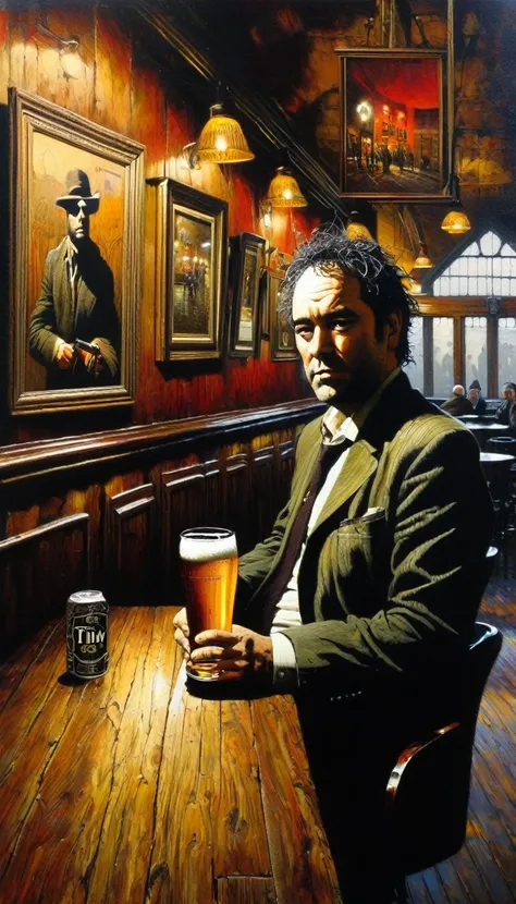 THE PUB (art inspired by Tim Bradstreet). oil painting)
