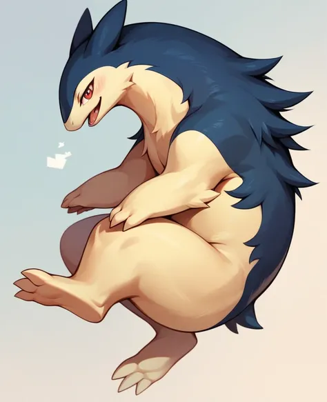 Typhlosion, Pokémon, whole body, original pokemon design, until, Alone, three toes, Rounded toes, showing soles
